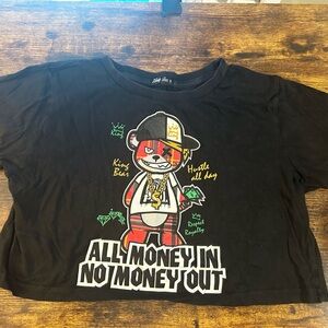 3forty Inc. All money in no money out crop top tee size S